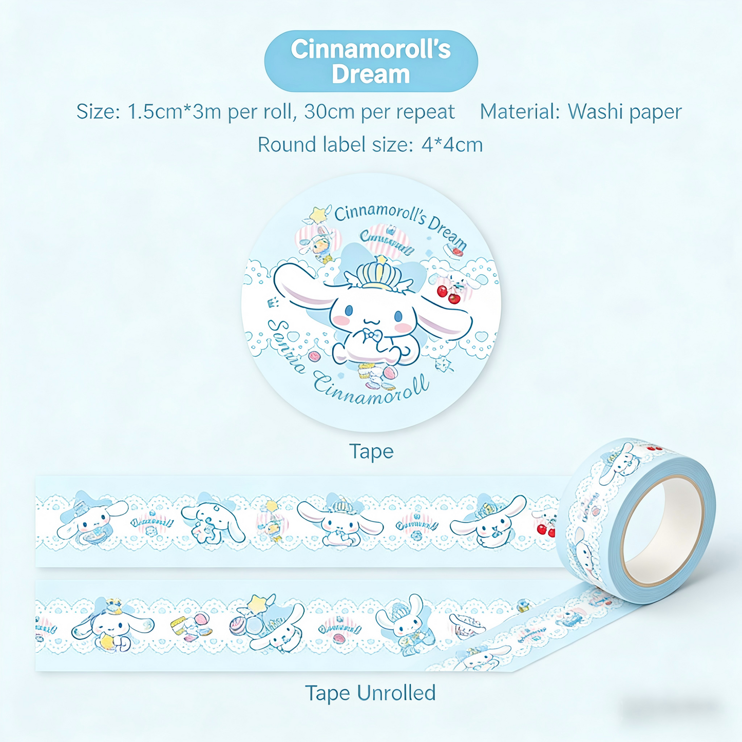 Sanrio Sticker Tape - DIY Decorative Materials for Planners