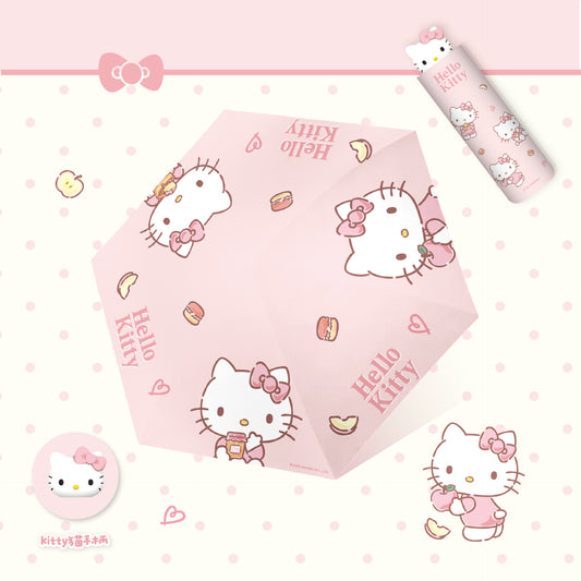 Hello Kitty Tri-fold automatic umbrella with Character umbrella handle