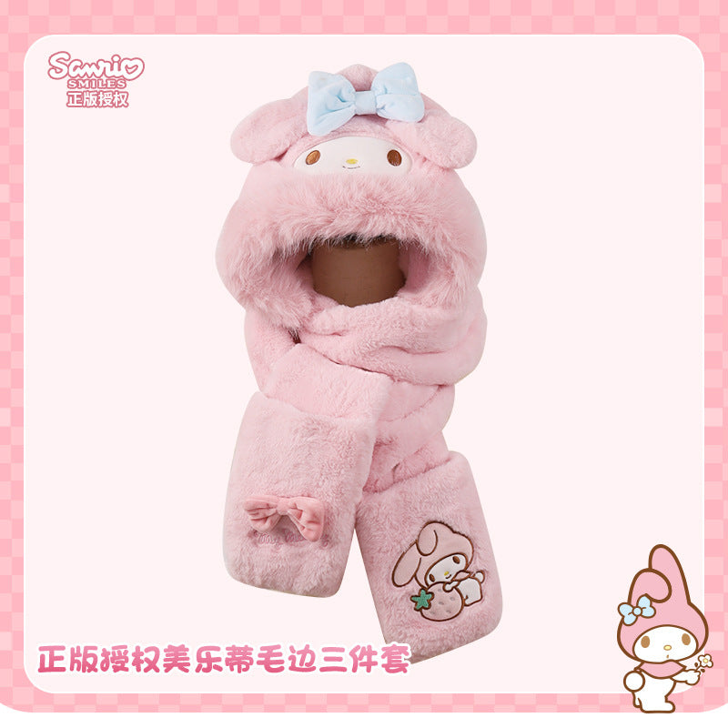 My Melody - Plush hat, gloves and scarf 3in1