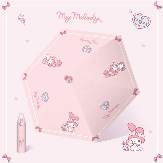 My Melody Tri-fold automatic umbrella with Character umbrella handle