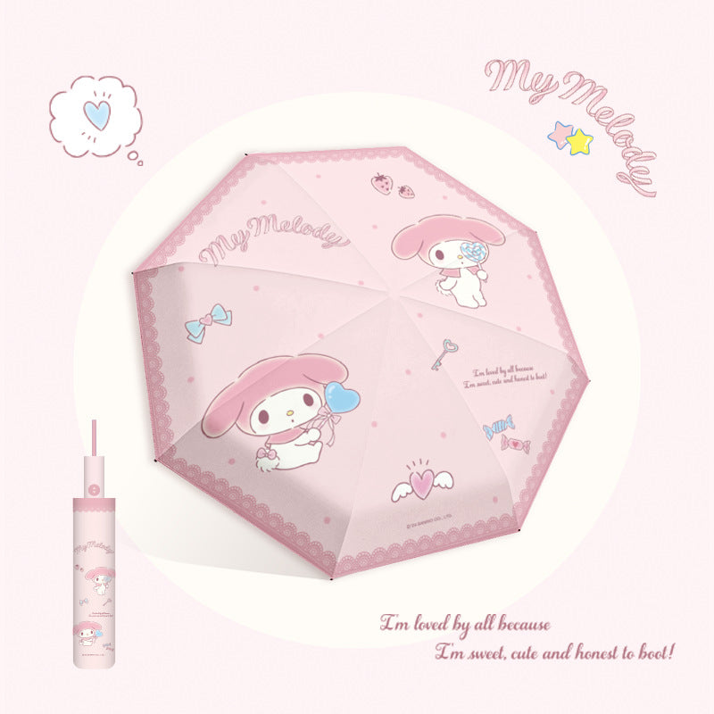 My Melody Tri-fold automatic umbrella