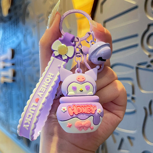 Kuromi-Bee jar key chain