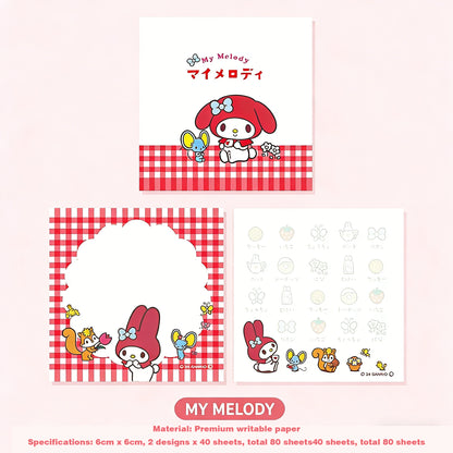 Sanrio Small Grid Notepad - Office Memo & Reminder Notes