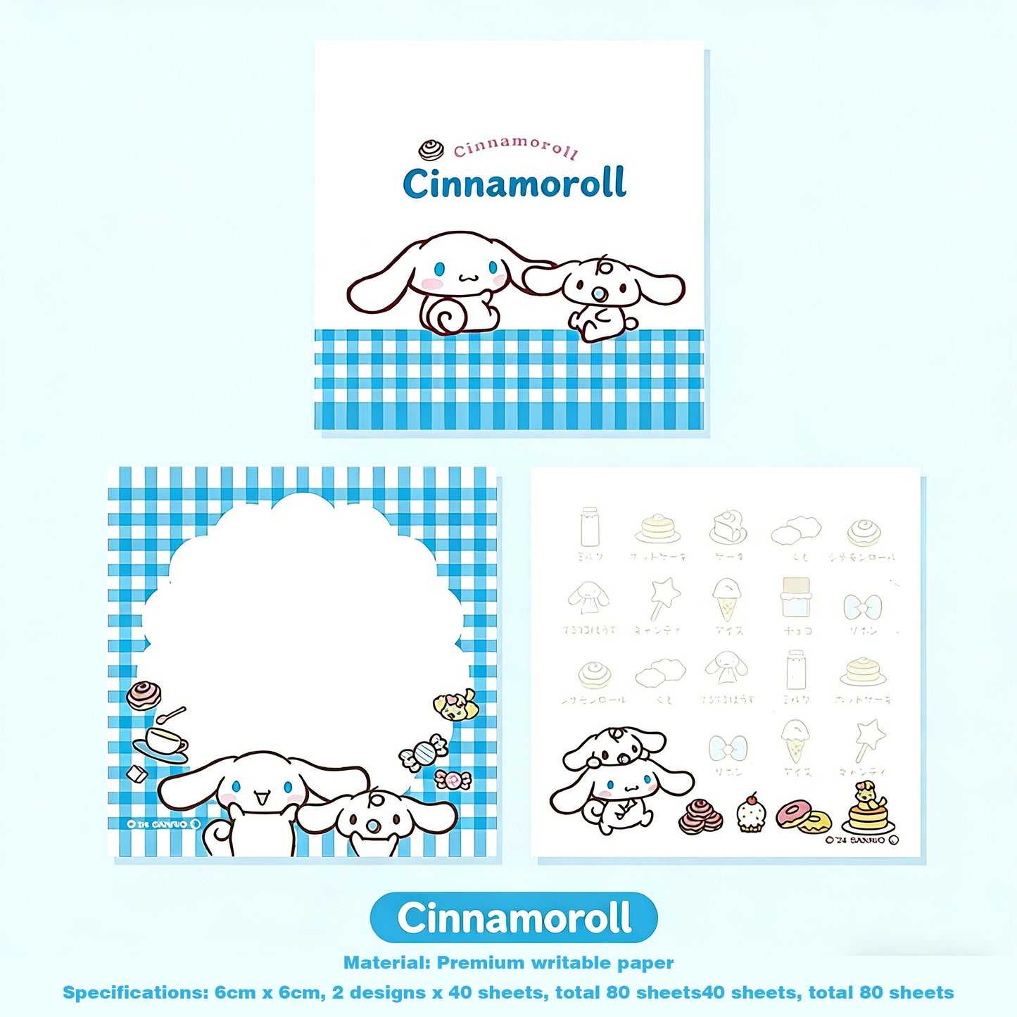 Sanrio Small Grid Notepad - Office Memo & Reminder Notes