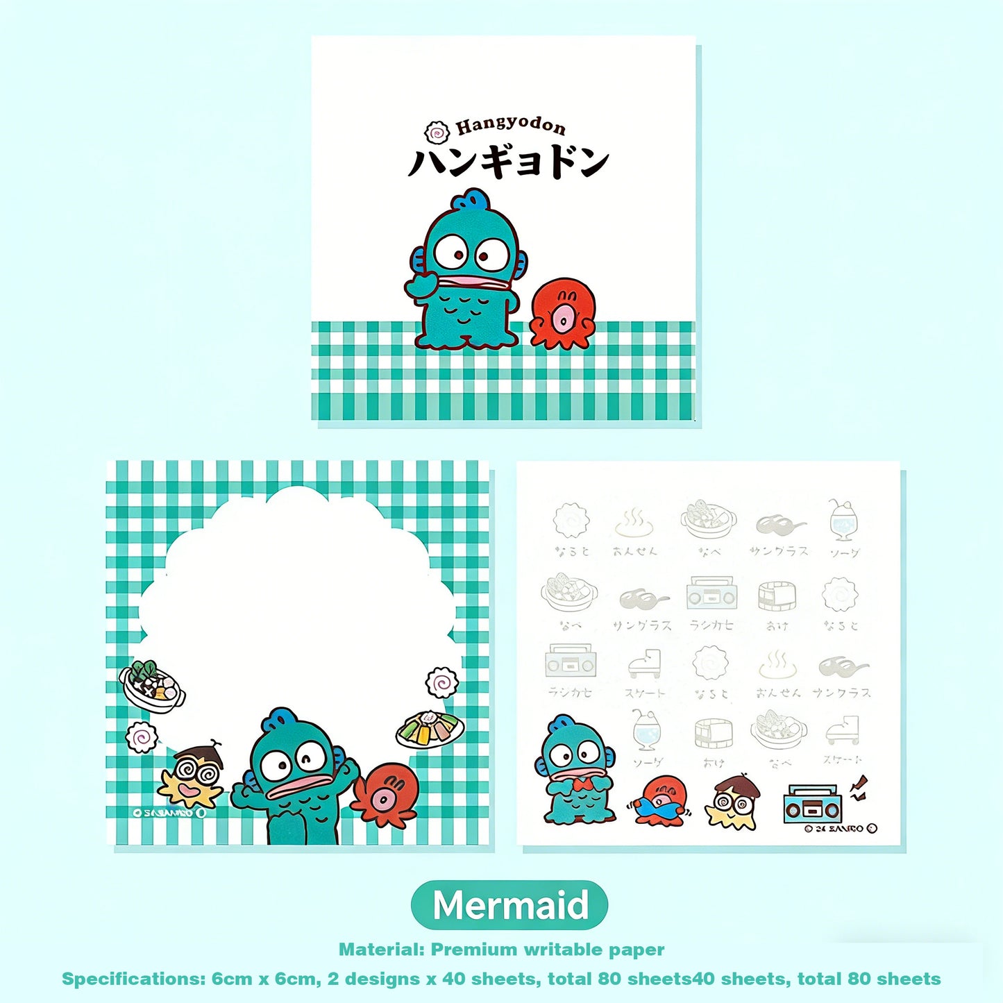 Sanrio Small Grid Notepad - Office Memo & Reminder Notes