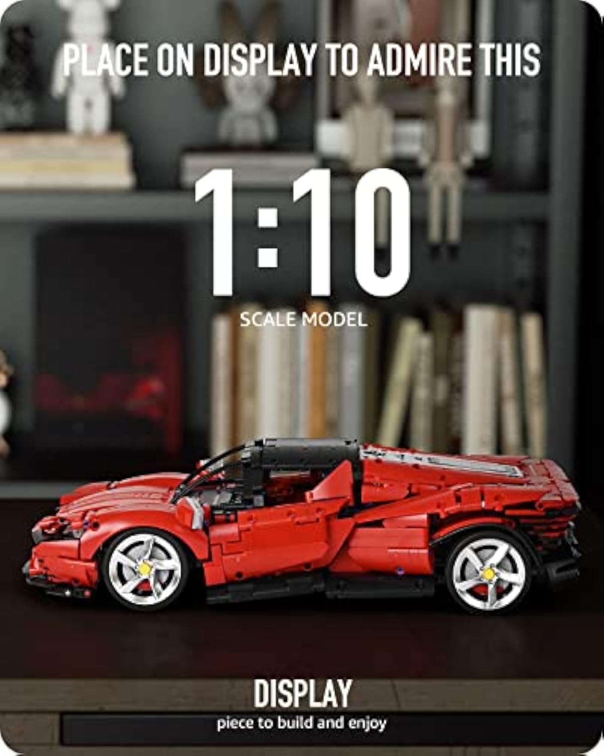 Sports Car Model Toy, 1:10 Scale Race Car Building kit, Technical Model Display Set for Adults