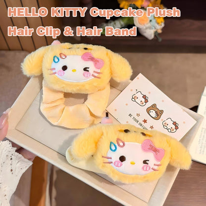 Sanrio HELLO KITTY Mini Cupcake Plush Hair Clip & Hair Band