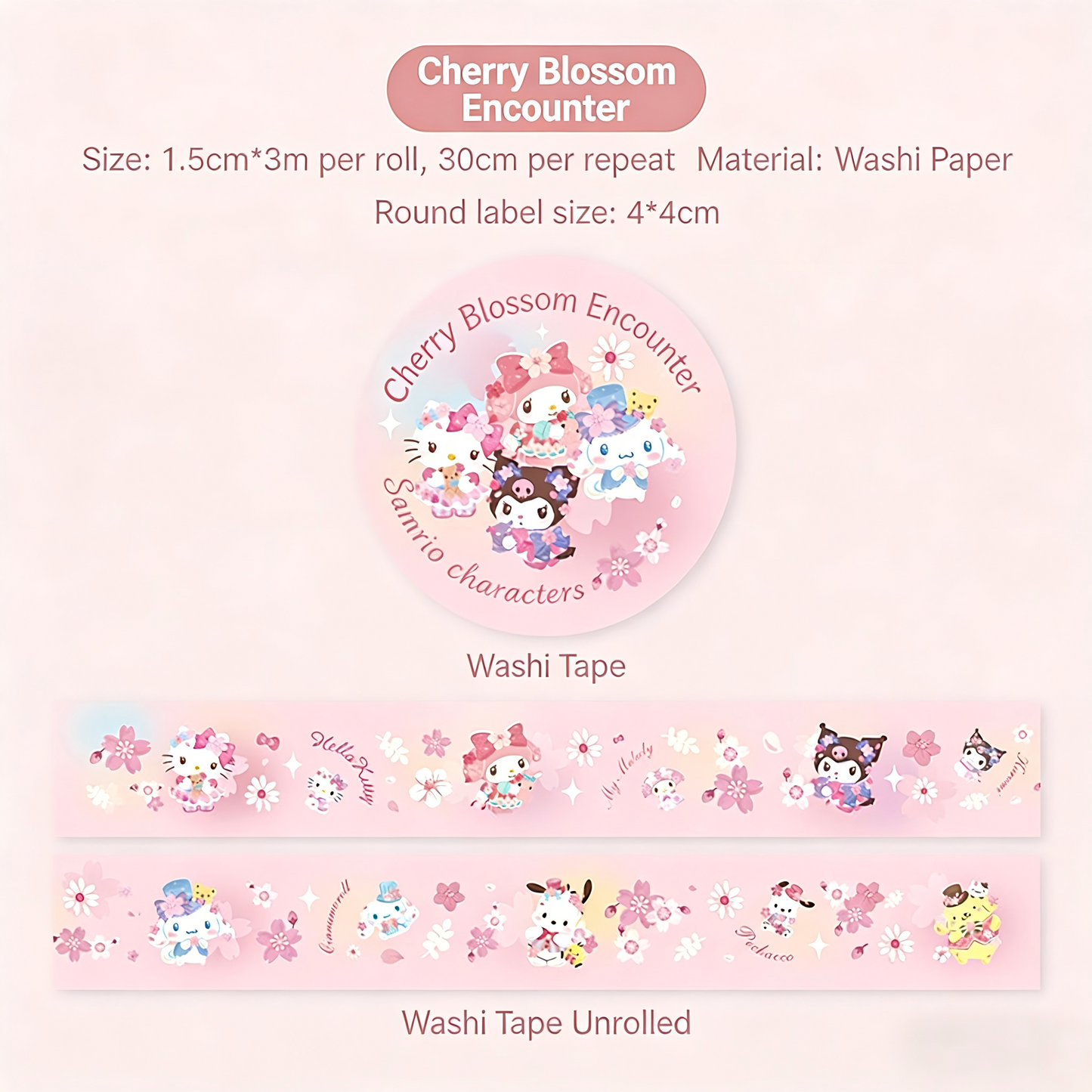 Sanrio Sticker Tape - DIY Decorative Materials for Planners