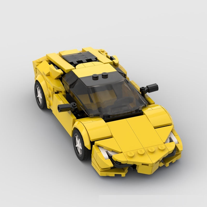 Building Block Compatible Assembled Car Model