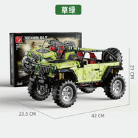 Off-road Jeep Wrangler 4x4 Toy Car Model Building Kit, All Terrain Off Roader Suv Set, Building Blocks And Engineering Toy