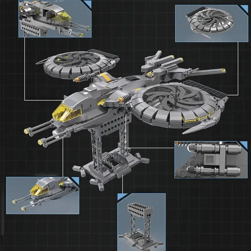 Science Fiction Raptor Attack Aircraft Bricks Toys