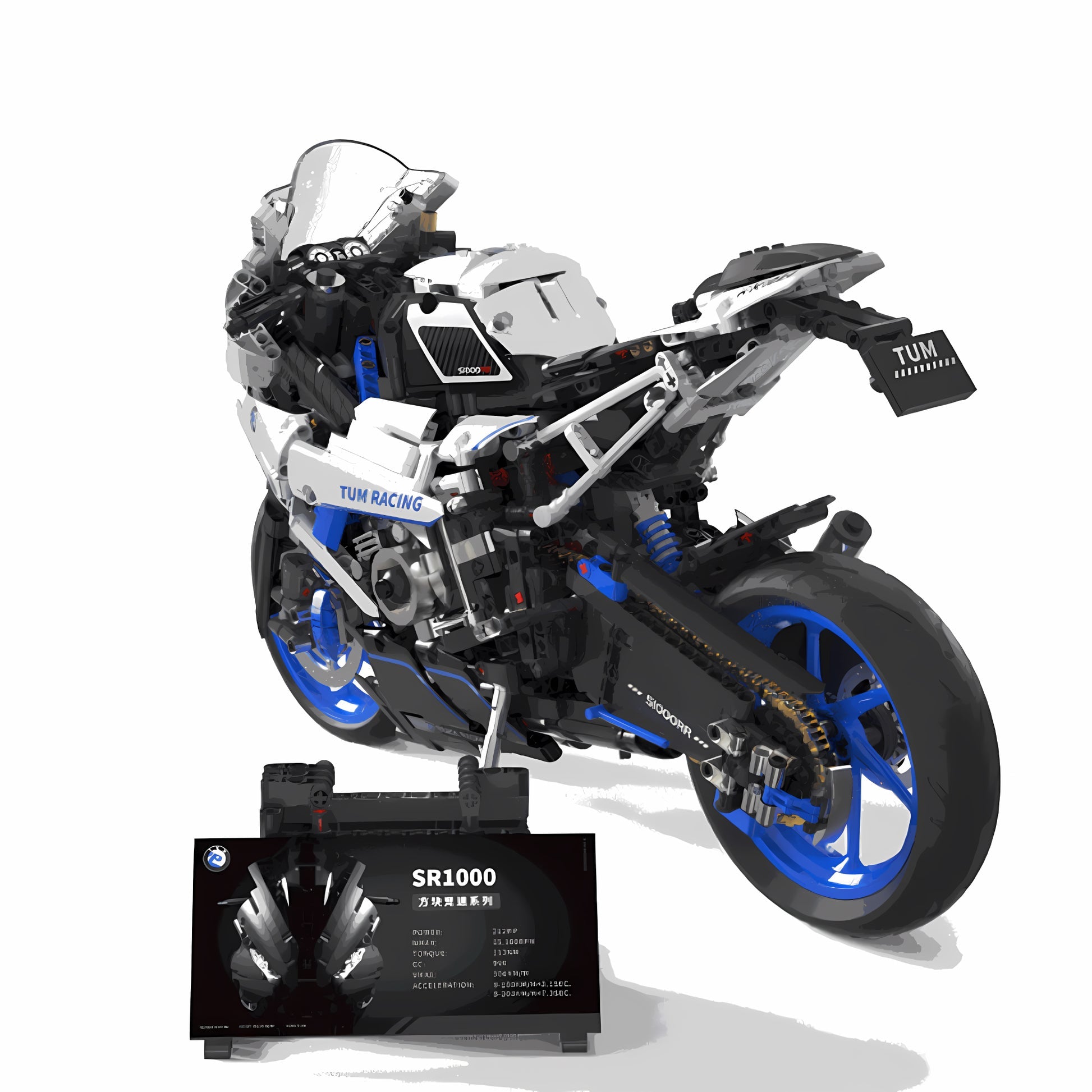 T3007 Motorcycle Technical 1:5 Model Building Blocks