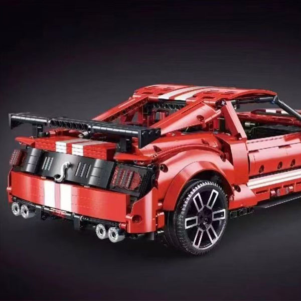 T5017 Ford Mustang Shelby GT500 Red Super Sports Racing Car Model Building Blocks