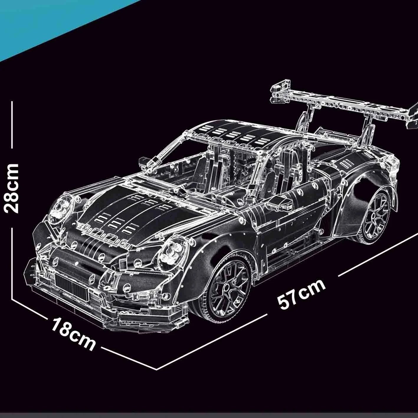 Technical Super Sports Car 1:8 Model City Racing Series DIY——Remote Control Light + Remote Control Power Unit