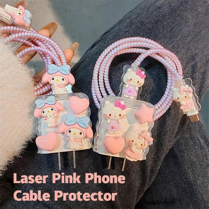 Sanrio Laser Pink Phone Cable Protector