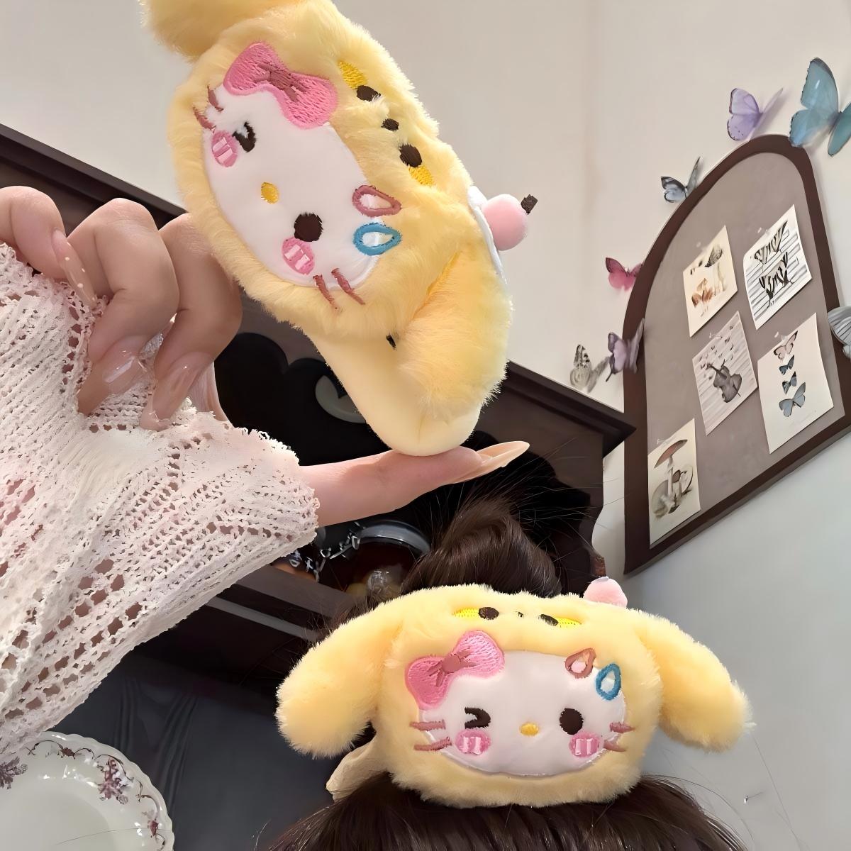 Sanrio HELLO KITTY Mini Cupcake Plush Hair Clip & Hair Band