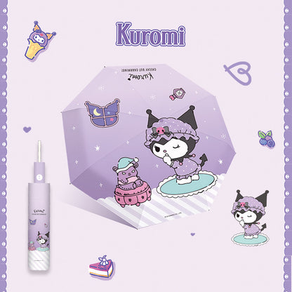 Kuromi Tri-fold automatic umbrella