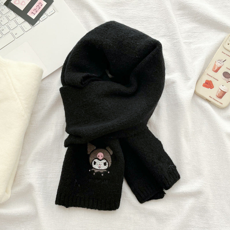 Kuromi - Knitted wool scarf