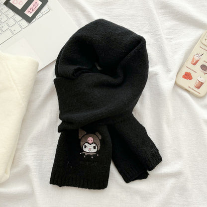 Kuromi - Knitted wool scarf