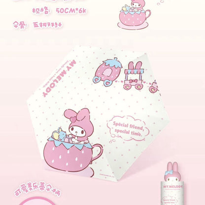 My Melody Tri-fold automatic umbrella with Character umbrella handle