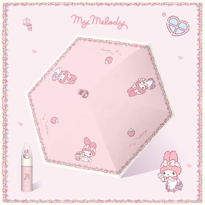 My Melody Tri-fold automatic umbrella with Character umbrella handle