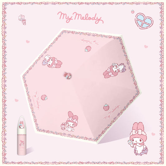 My Melody Tri-fold automatic umbrella with Character umbrella handle
