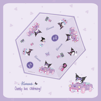 Kuromi Tri-fold automatic umbrella with Character umbrella handle