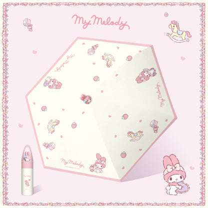 My Melody Tri-fold automatic umbrella with Character umbrella handle