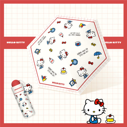 Hello Kitty Tri-fold automatic umbrella with Character umbrella handle