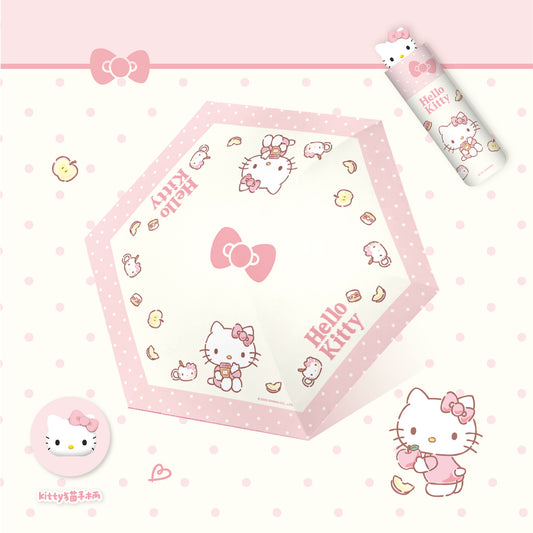 Hello Kitty Tri-fold automatic umbrella with Character umbrella handle