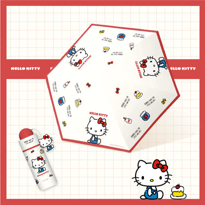 Hello Kitty Tri-fold automatic umbrella with Character umbrella handle