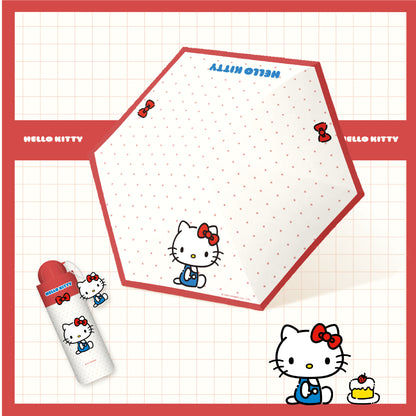 Hello Kitty Tri-fold automatic umbrella with Character umbrella handle