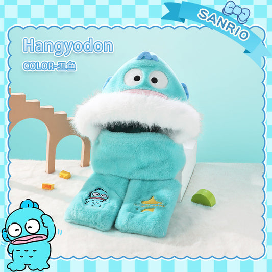 Hangyodon - Plush hat, gloves and scarf 3in1
