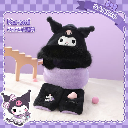 Kuromi - Plush hat, gloves and scarf 3in1