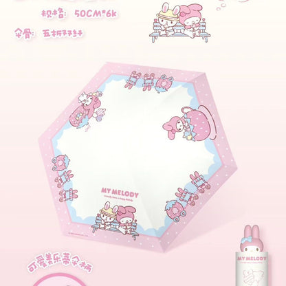 My Melody Tri-fold automatic umbrella with Character umbrella handle