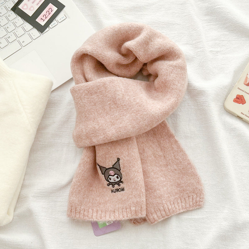 Kuromi - Knitted wool scarf