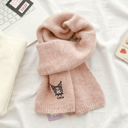 Kuromi - Knitted wool scarf